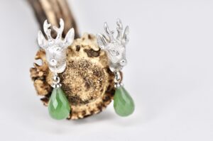 Ohrringe mit Rehbock als Jagd- und Trachtenschmuck